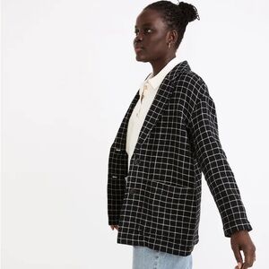 Madewell Windowpane Black Blazer